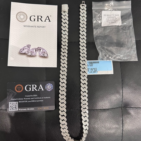 925 moissanite cuban